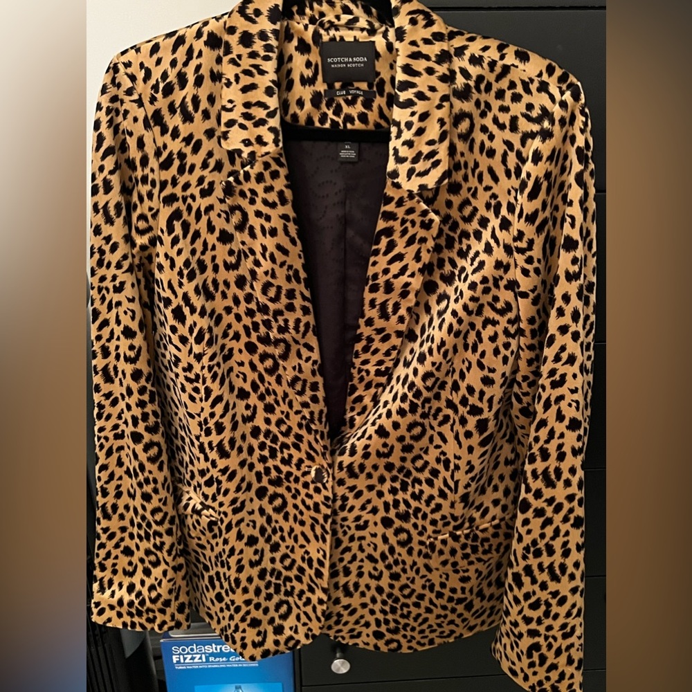 Scotch & Soda Velvet Leopard Print Blazer